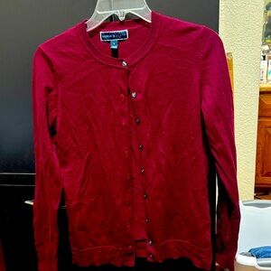 Karen Scott Women's Burgundy Cardigan Sweater